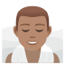 🧖🏽‍♂️ man in steamy room: medium skin tone display on JoyPixels